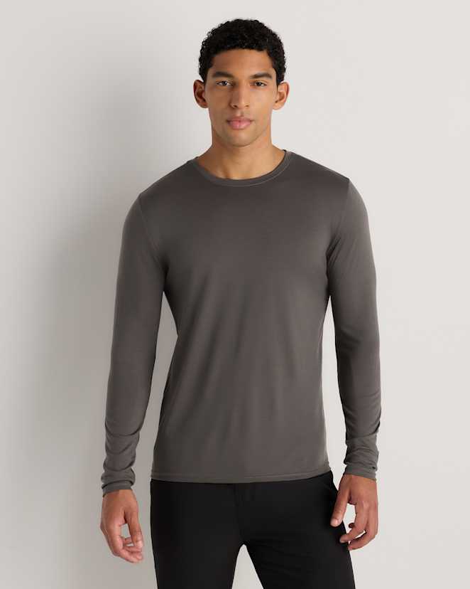 Charcoal 100% Merino Wool All-Season Long Sleeve Base Layer Tee