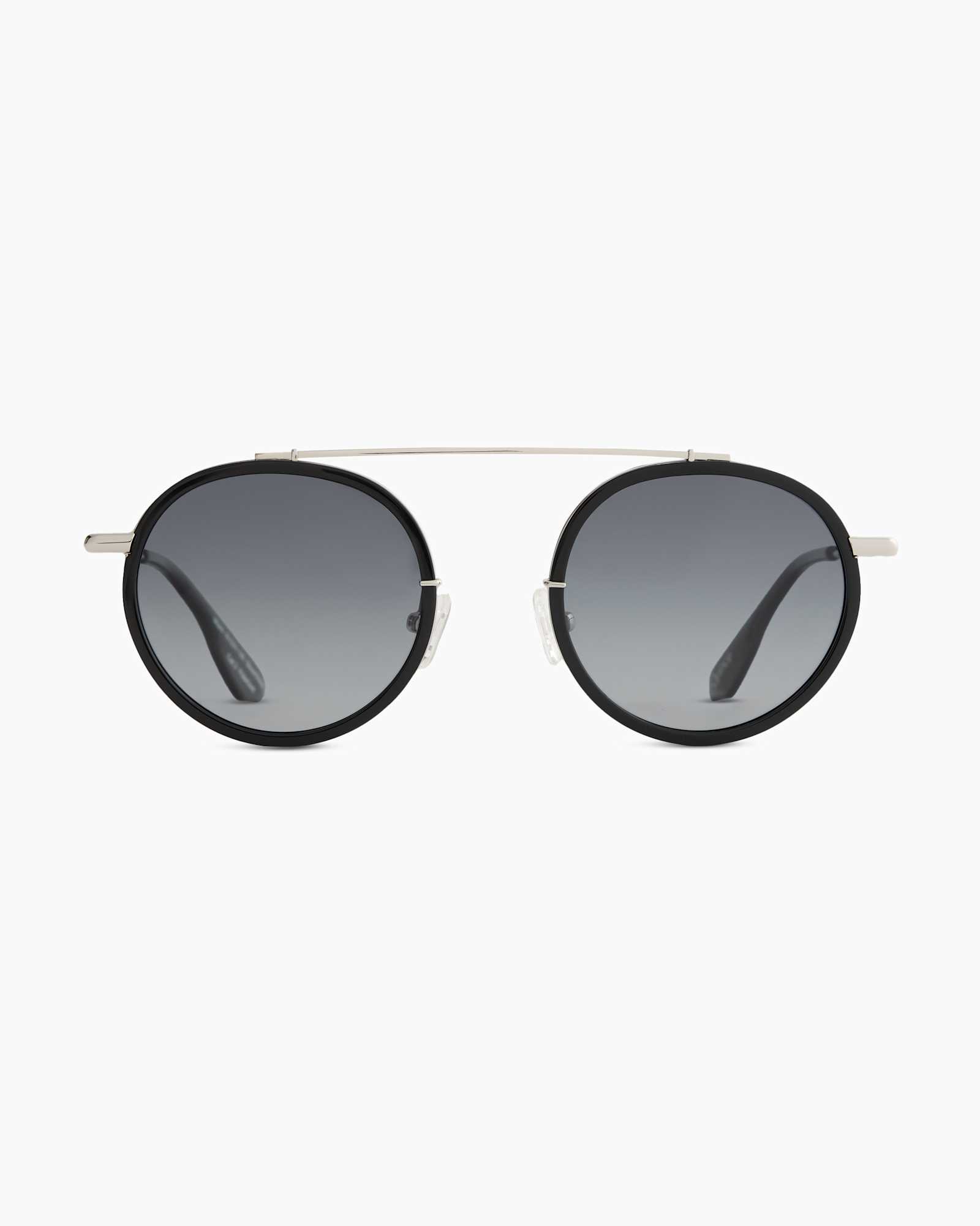 Silver/Black with Grey gradient lens Miami Polarized Stainless Steel Sunglasses
