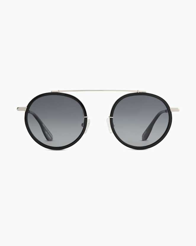 Silver/Black with Grey gradient lens Miami Polarized Stainless Steel Sunglasses