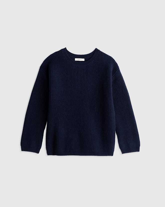 True Navy Washable Cashmere Fisherman Tunic Sweater