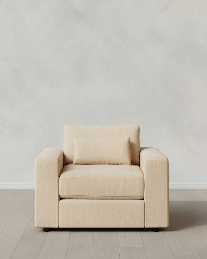 Eggshell Ashford Deep Seat Chair and a Half in Performance Chenille Linen Blend