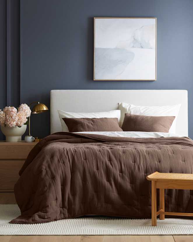 Chocolate Organic Airy Gauze Dream Quilt