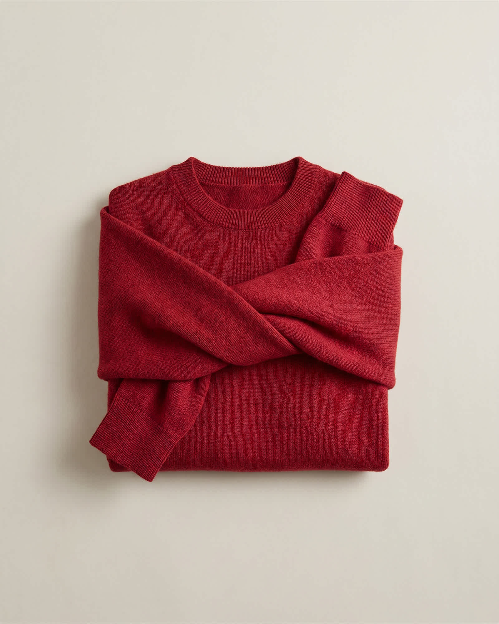 Varsity Red Mongolian Cashmere Crewneck Sweater