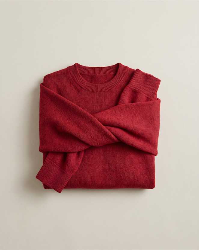 Varsity Red Mongolian Cashmere Crewneck Sweater