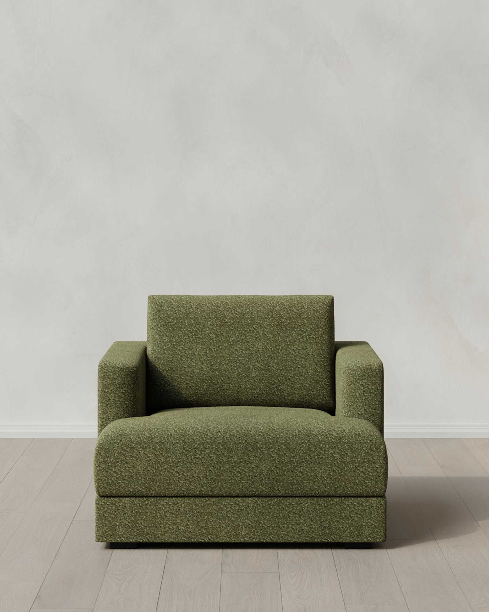 Fern Sierra Curved Arm Accent Chair in Performance Boucle