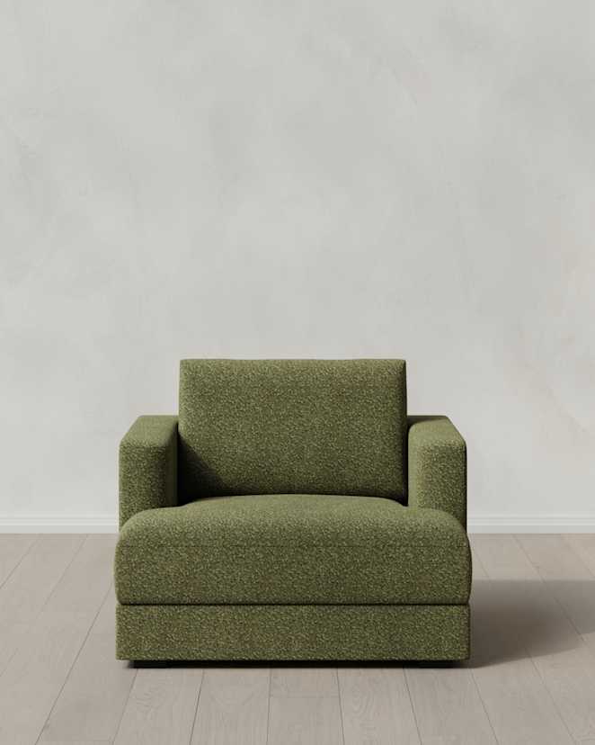 Fern Sierra Curved Arm Accent Chair in Performance Boucle