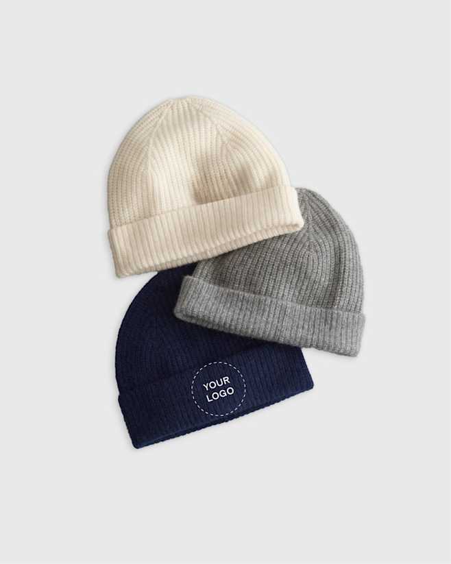 Charcoal Mongolian Cashmere Ribbed Beanie