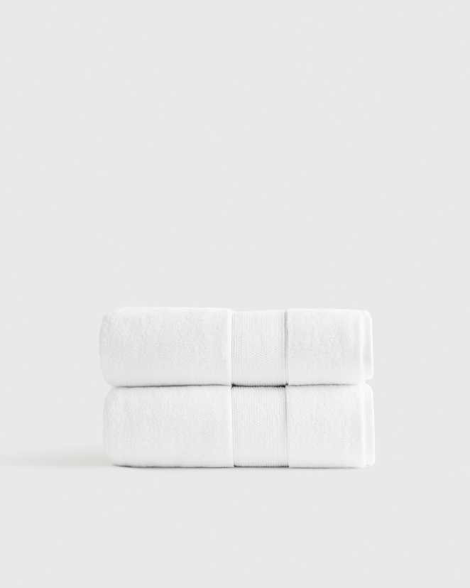 White Classic Organic Turkish Cotton Bath Towel (Set of 2)