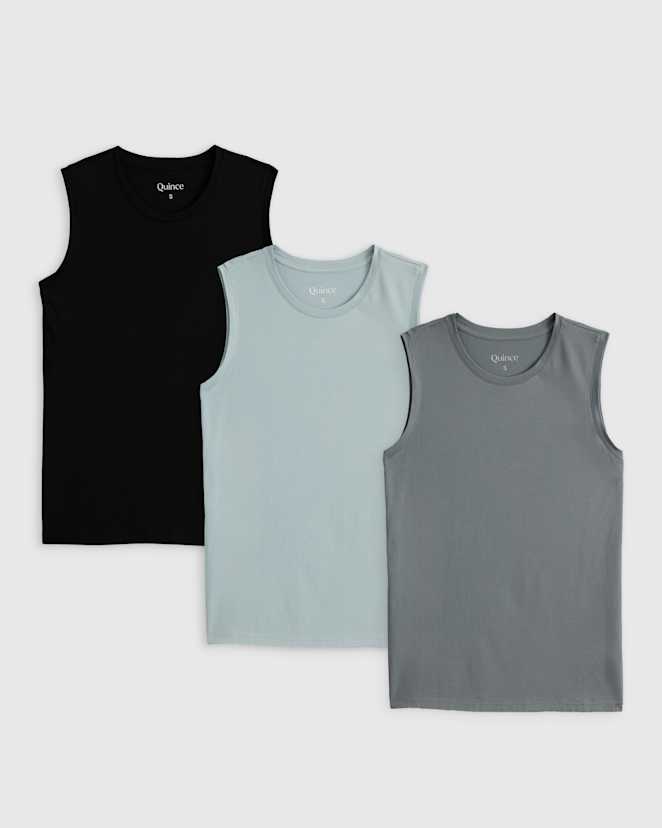 Black Cotton Modal Muscle Tank 3 Pack Bundle