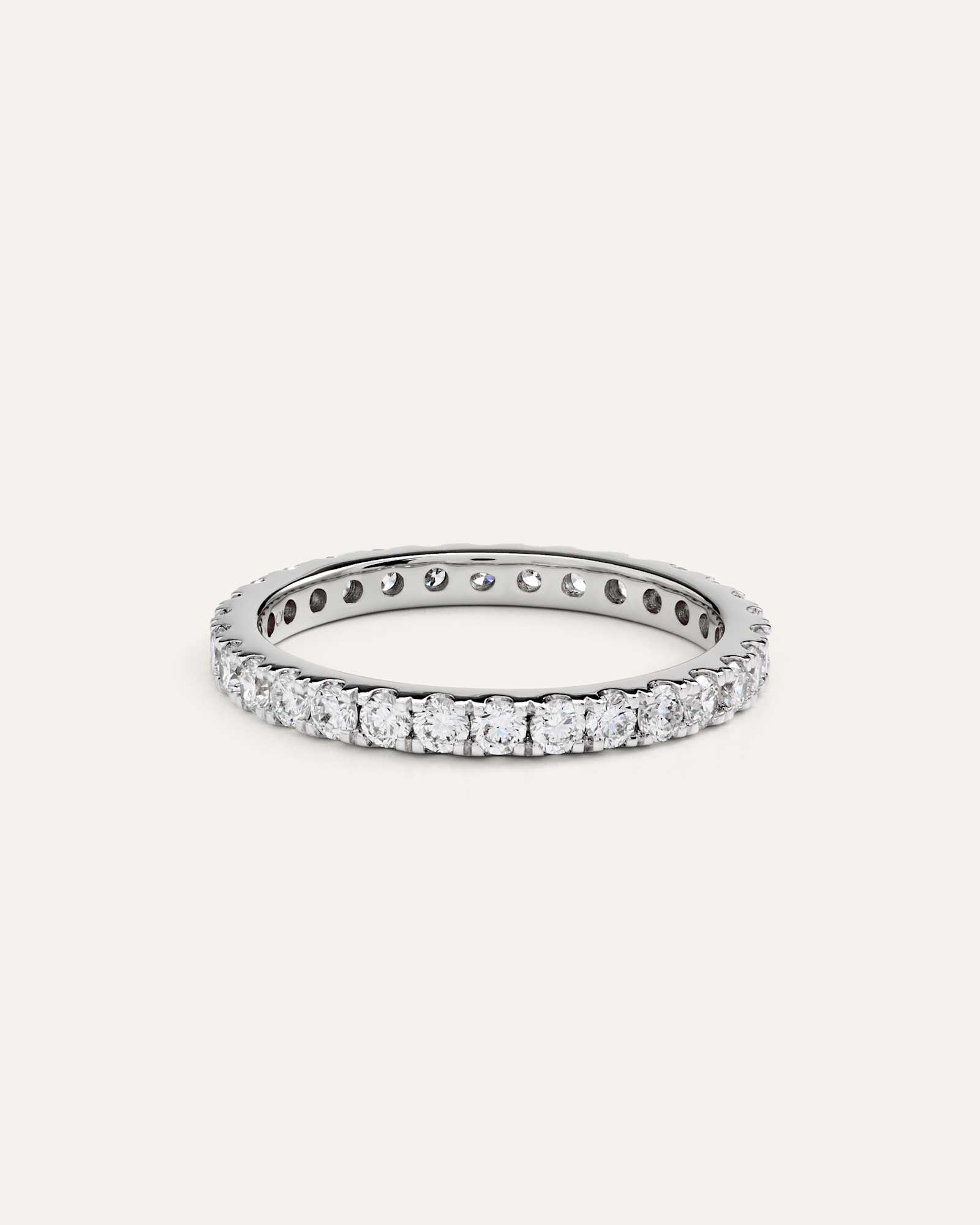 White Gold 14K Gold Lab Grown Diamond Pave Eternity Band - 1ctw
