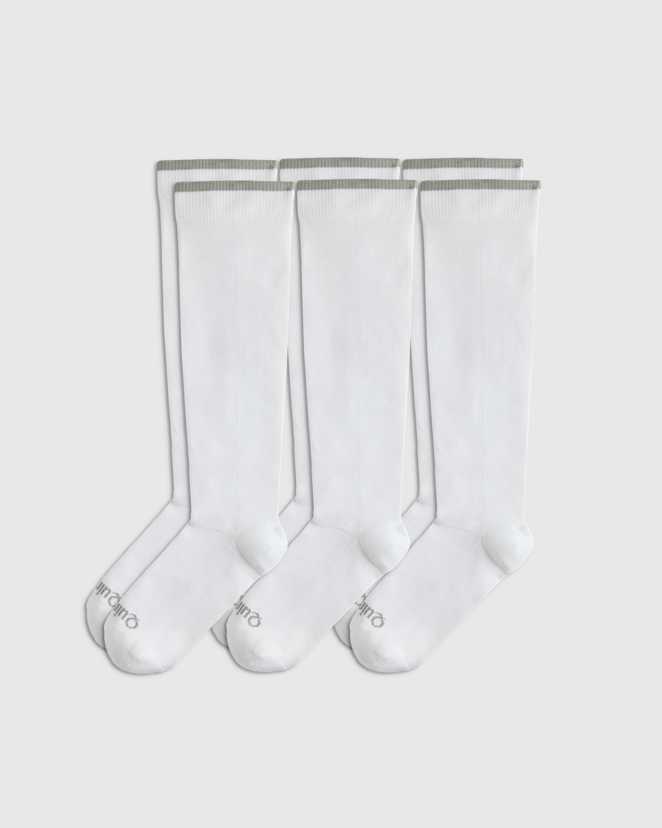 White Recycled Nylon Compression Sock (3-pack)