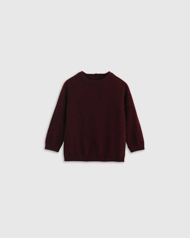 Rich Burgundy Washable Cashmere Crewneck Sweater