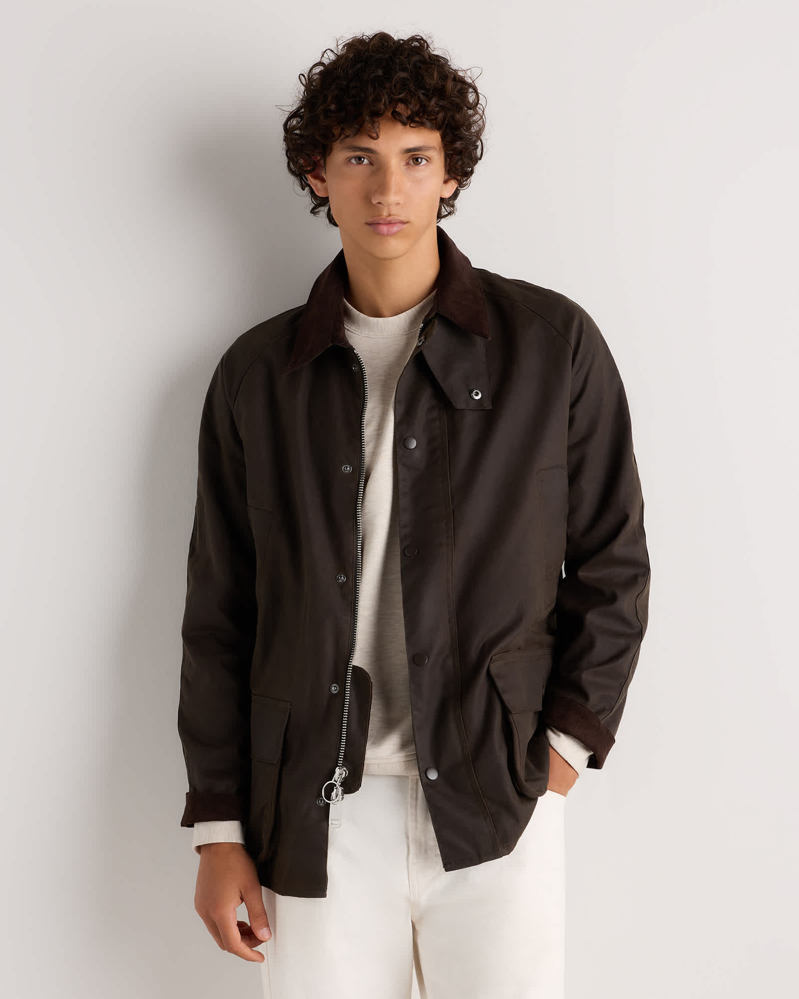 Rustic Olive Organic Waxed Cotton Barn Jacket