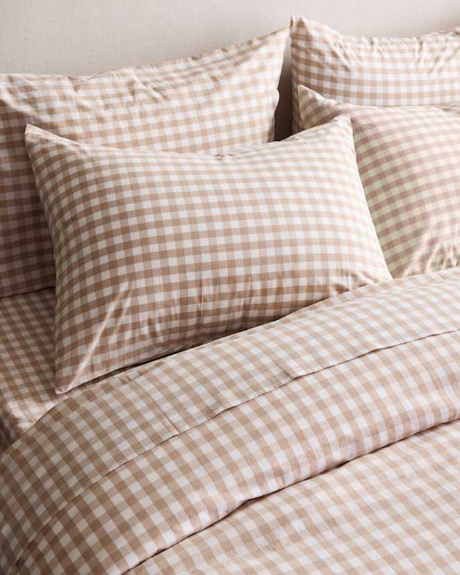 Cafe Organic Crisp Percale Gingham Sham Set
