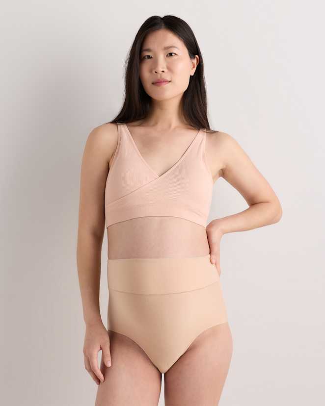 Peach Pink Seamless Crossover Nursing & Lounge Bra (2-pack)