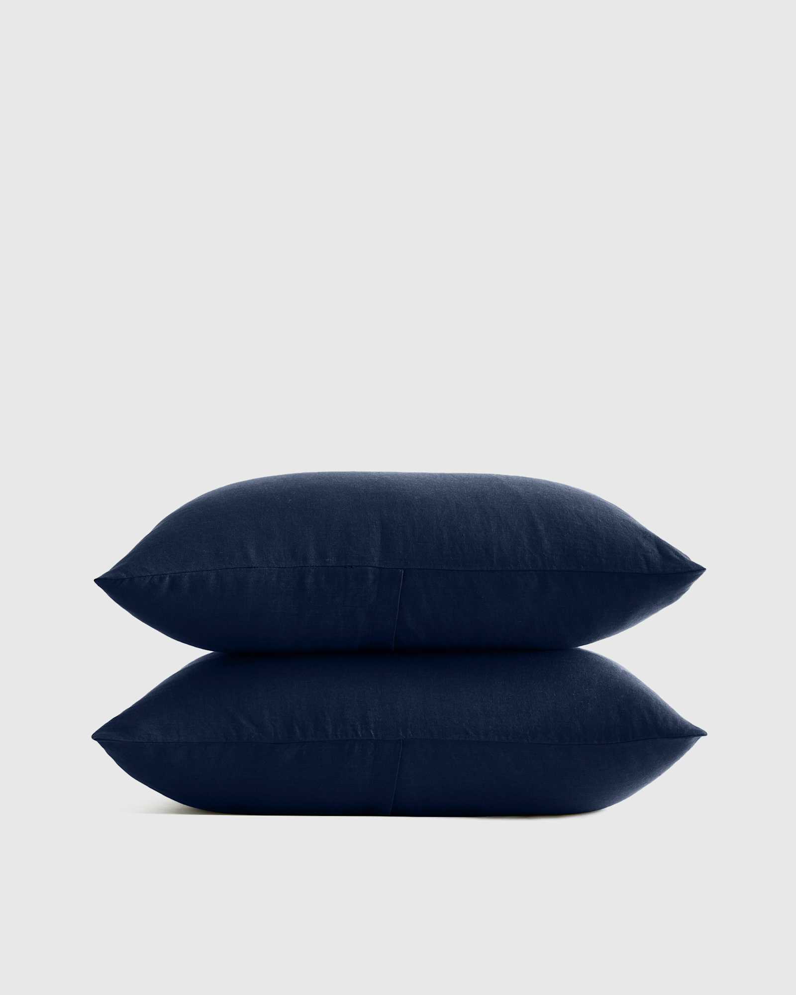 navy European Linen Sham Set