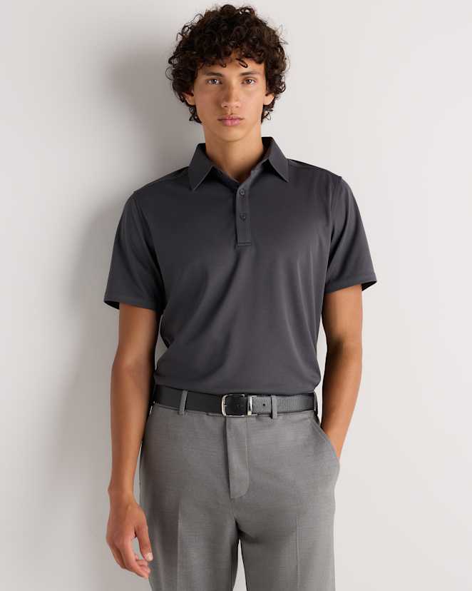 Dark Coal Commuter Stretch Pique Polo