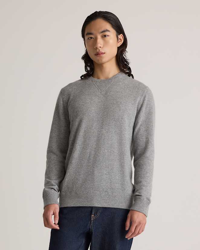 Heather Grey Mongolian Cashmere Sweatshirt