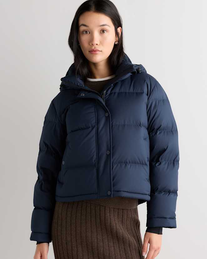 Atlas Navy Responsible Down Cropped Puffer Jacket
