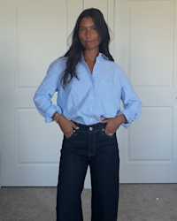 Organic Cotton Relaxed Oxford Shirt Blue Gabby Crays thumbnail (1)