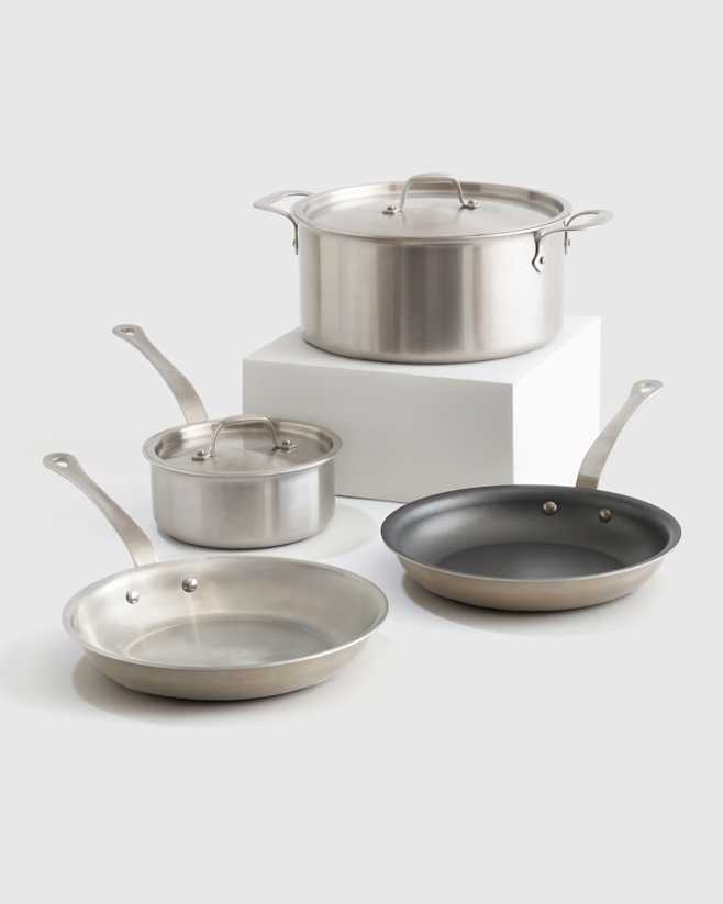 No Color 5-Ply Stainless Steel 6 Piece Cookware Set