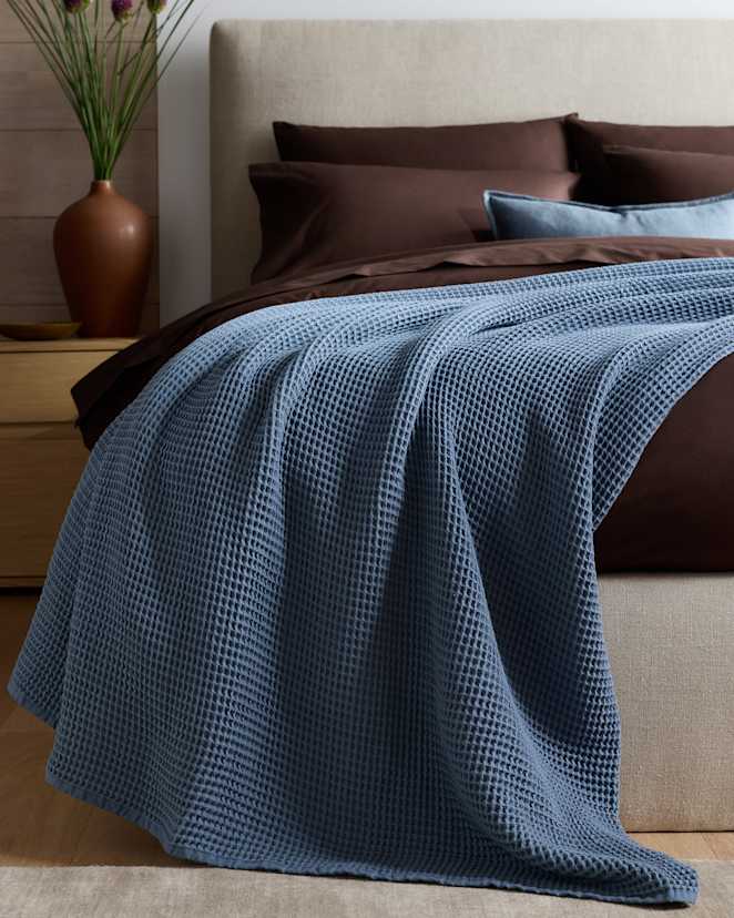 Mineral Couverture en tissu gaufré de coton biologique