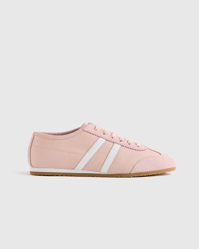 Shell Pink Baskets basses en cuir et suède italiens