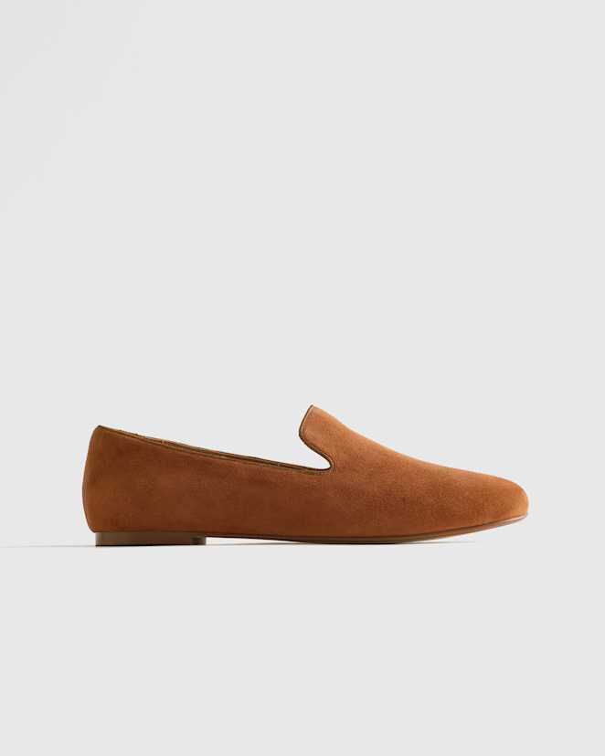 Cognac Italian Suede Slipper Loafer