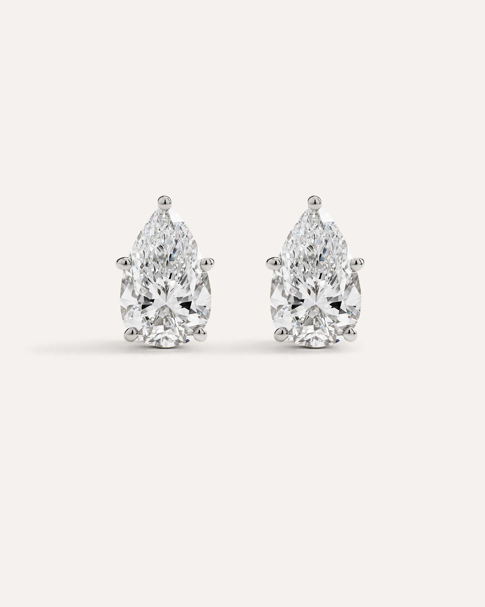 White Gold 14K Gold Lab Grown Diamond Statement Pear Studs - 10ctw