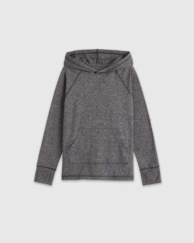 Heather Grey Flowknit Pullover Hoodie