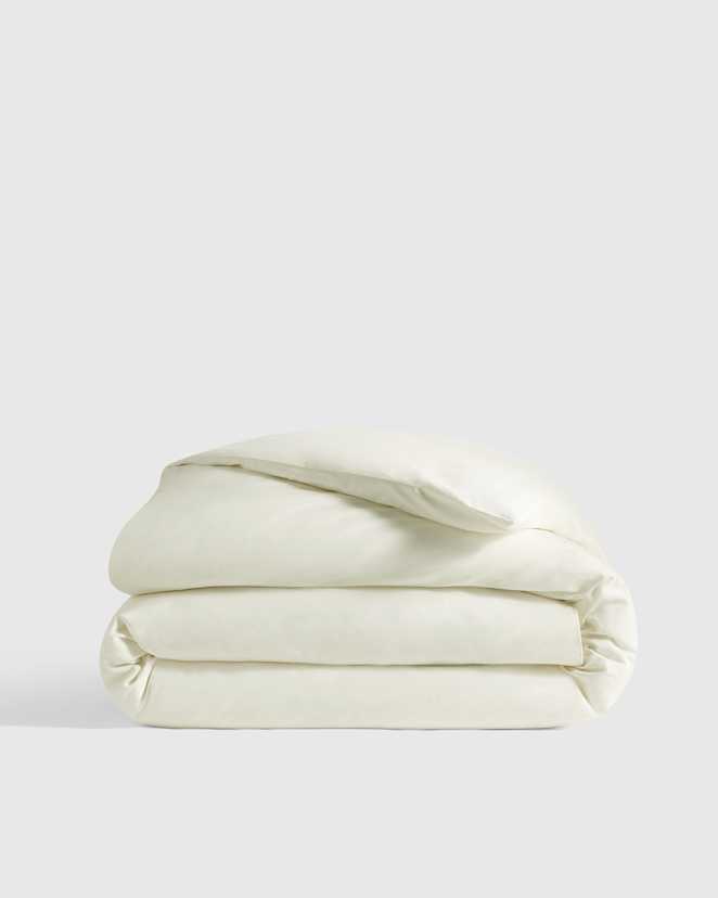 Ivory Classic Organic Percale Duvet Cover