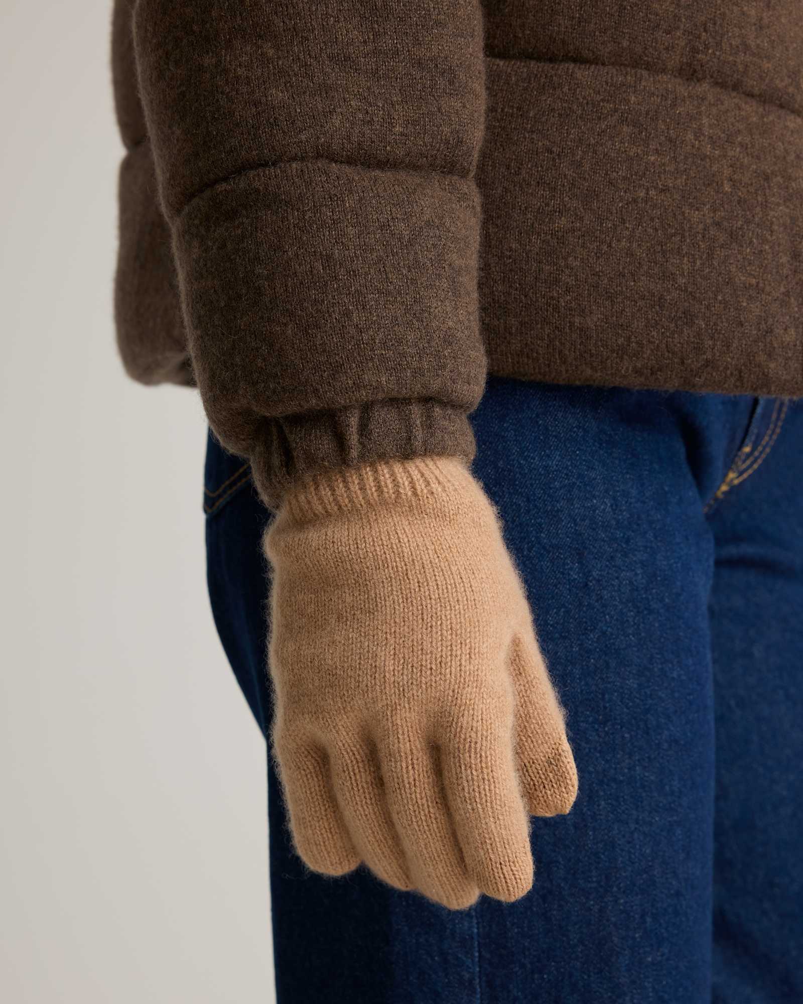 Camel Mongolian Cashmere Gloves