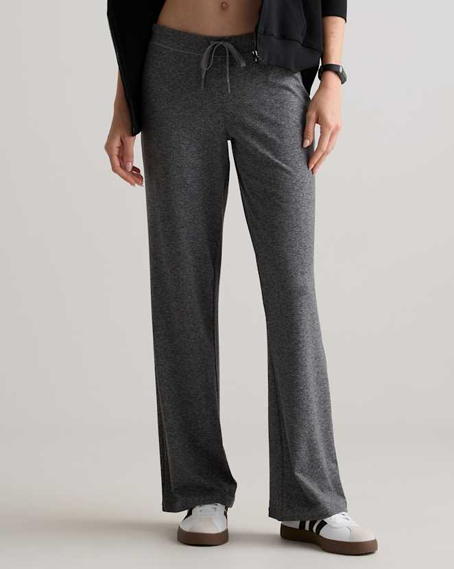 Heather Grey Flowknit Wide Leg Pants