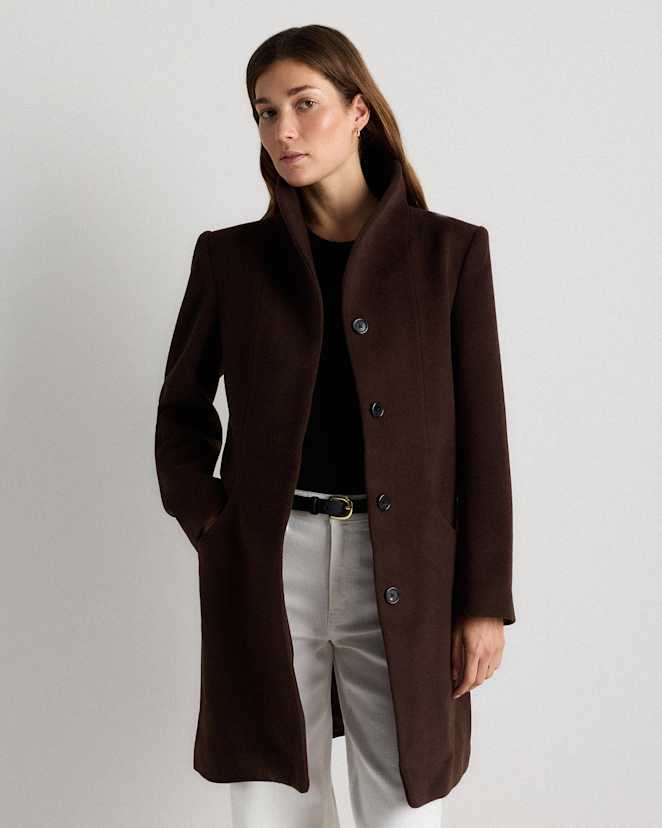 Dark Chocolate Wool Cashmere Cocoon Coat