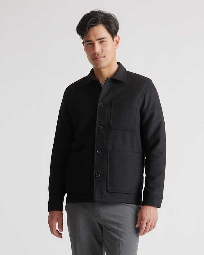 Black Italian Wool Chore Jacket