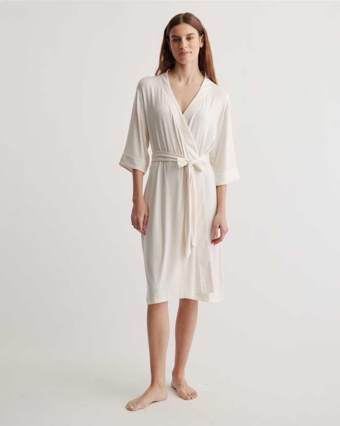 Ivory Bamboo Jersey Robe