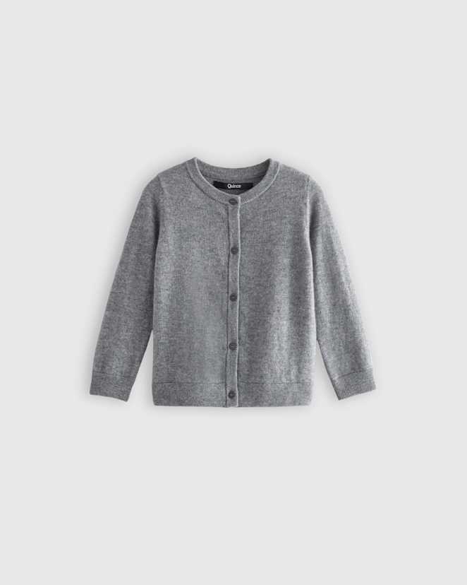 Heather Grey Washable Cashmere Cardigan