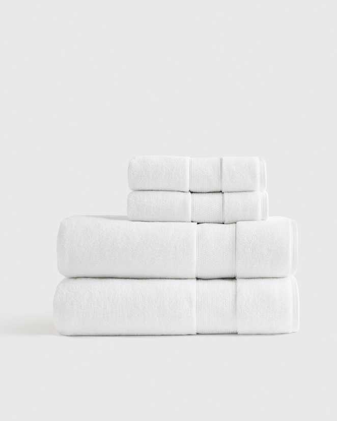 White Classic Organic Turkish Cotton Bath Sheet Bundle (4 pieces)
