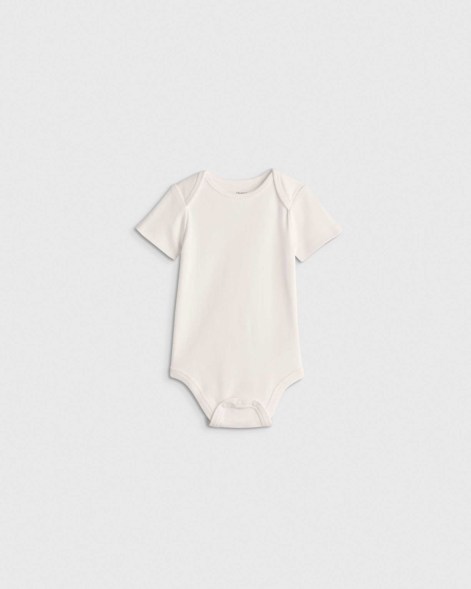 U--1057 BABY 100 Organic Cotton Short Sleeve Bodysuit White 13930 CROPPED