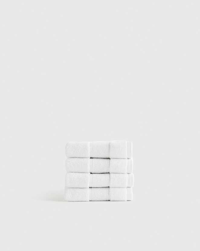 White Classic Organic Turkish Cotton Washcloth (Set of 4)