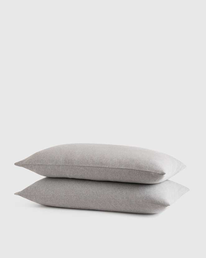 Heather Grey Organic Jersey Pillowcase Set