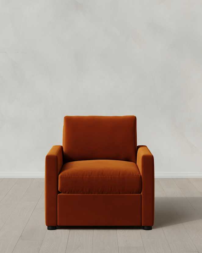 Rust Brennan Accent Chair in Performance Velvet