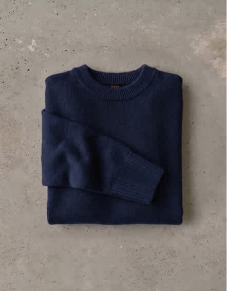 True Navy Mongolian Cashmere Oversized Crewneck Sweater