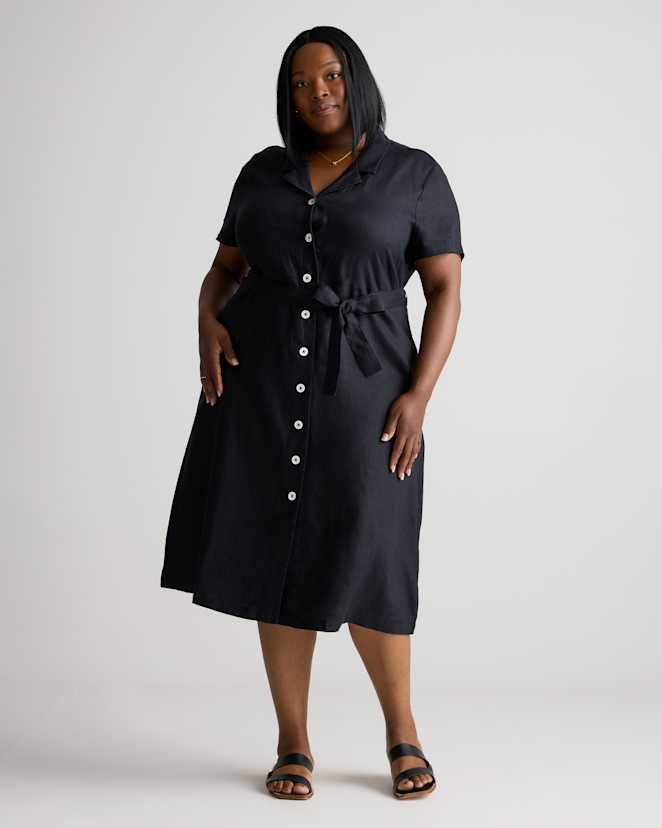 Black Robe 100 % lin européen à boutons