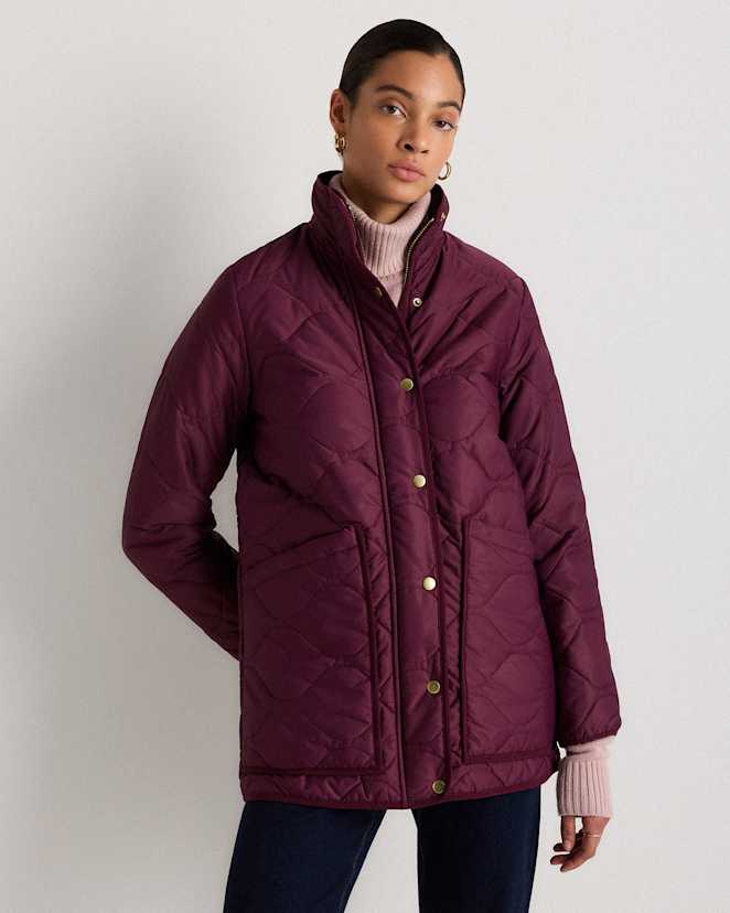 Barolo Burgundy Blouson matelassé long sans plumes