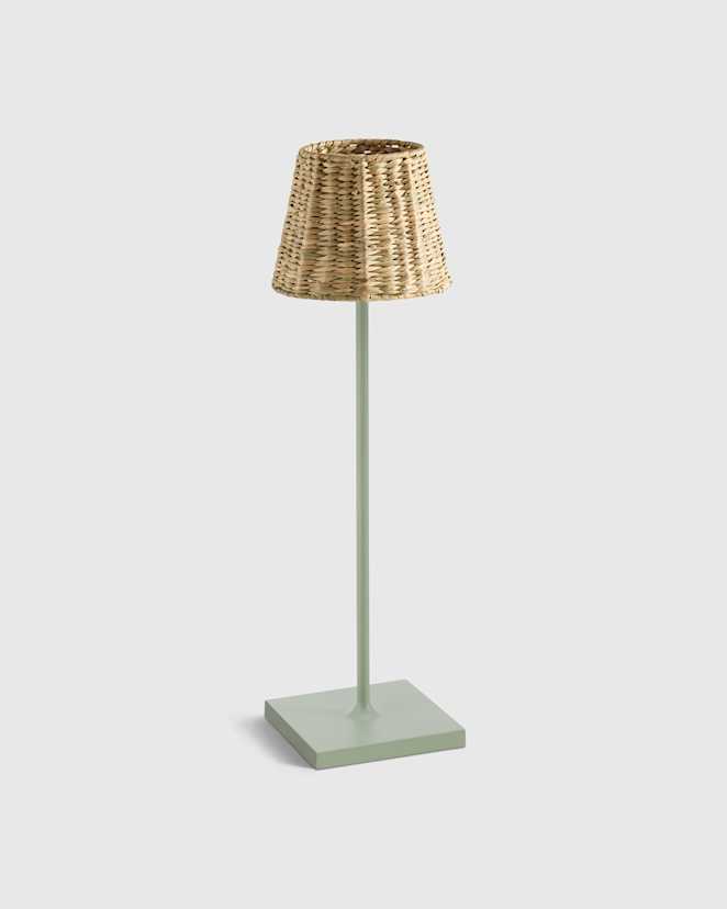 Sage Poldina Pro Rechargeable Table Lamp with Seagrass Shade by Zafferano