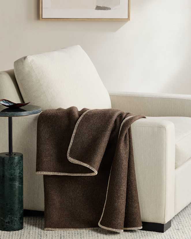 Espresso Wool Whipstitch Throw
