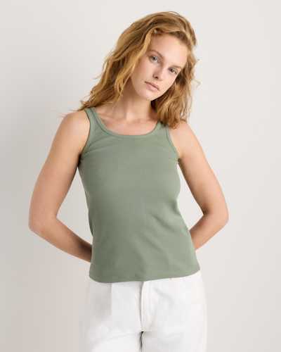 Organic Cotton Micro-Rib Scoop Neck Tank