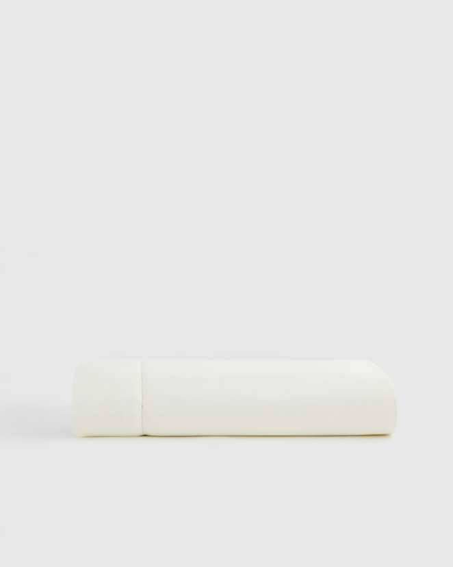 Ivory Giza Egyptian Cotton Sateen Flat Sheet
