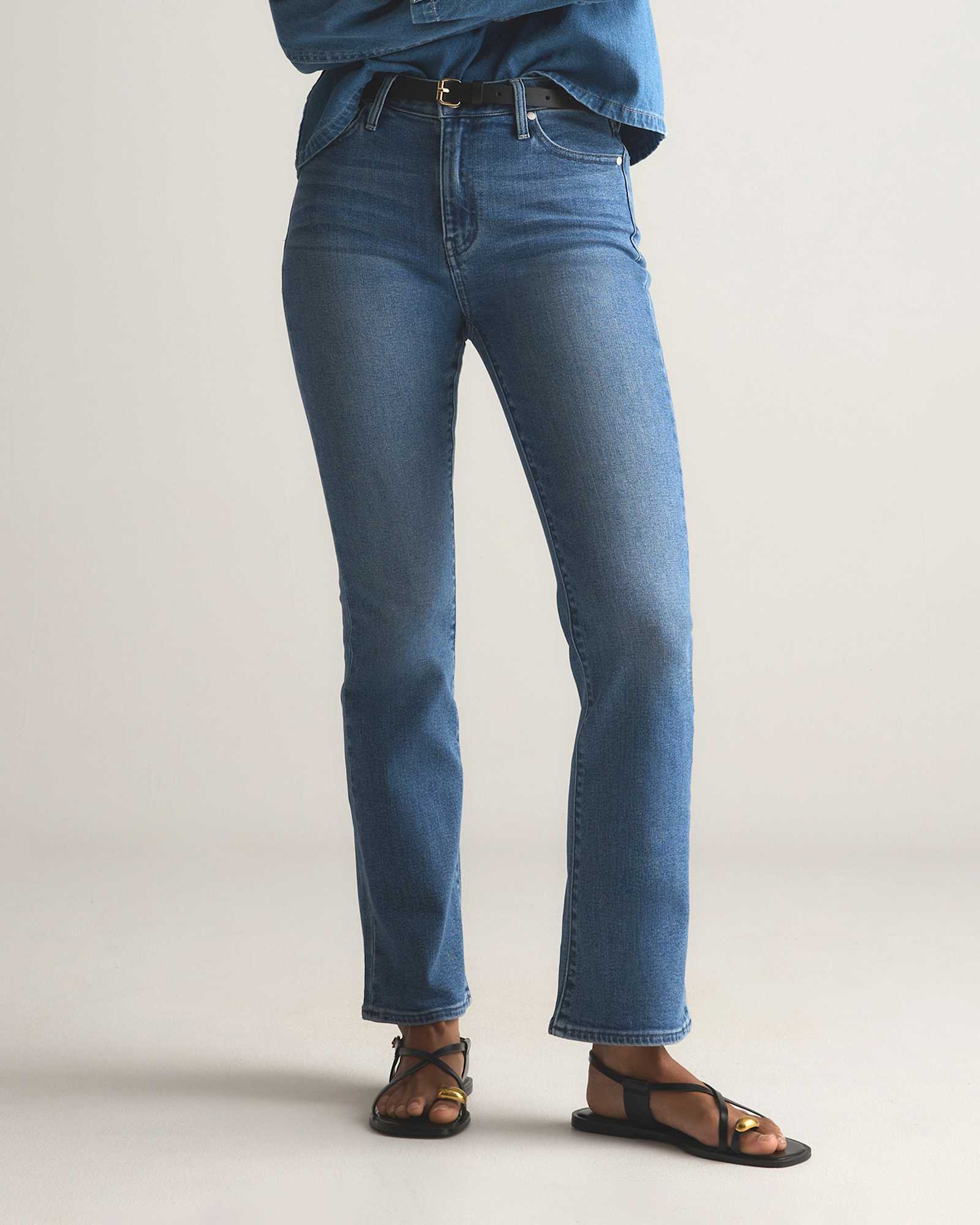 seaside-blue Bella Stretch Kick Flare Jeans